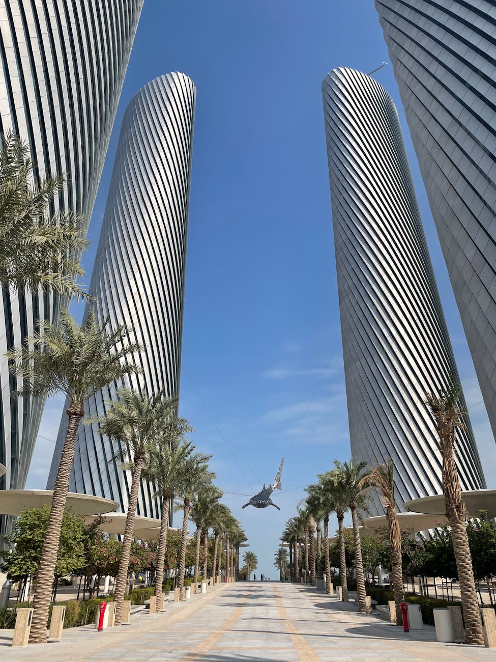 alley between lusail plaza towers in qatar